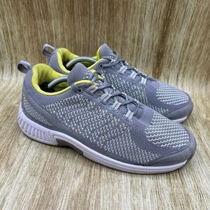 Orthofeet Biotfit 987 Women's Size 8 2E Wide Grey Lime Sneakers Orthopedic Shoes